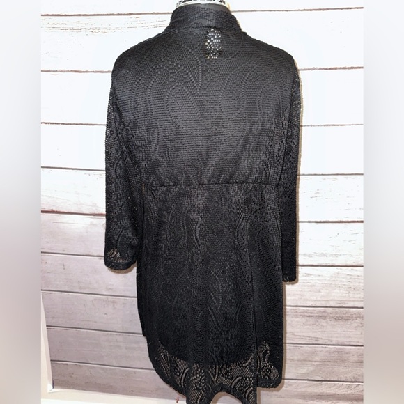 Black Lace Catalina Cover-Up - Size Large Beach Cover up, Summer Wear, Sexy,Cute - Picture 2 of 3